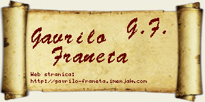 Gavrilo Franeta vizit kartica